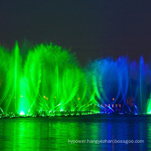 water fountain and light show
